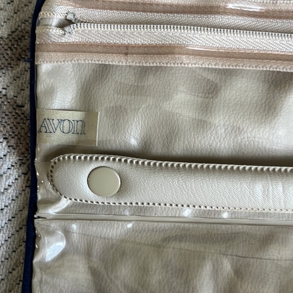 Vintage Avon Jewelry Wrap Travel Organizer Velvet Midnight Blue - Picture 4 of 7